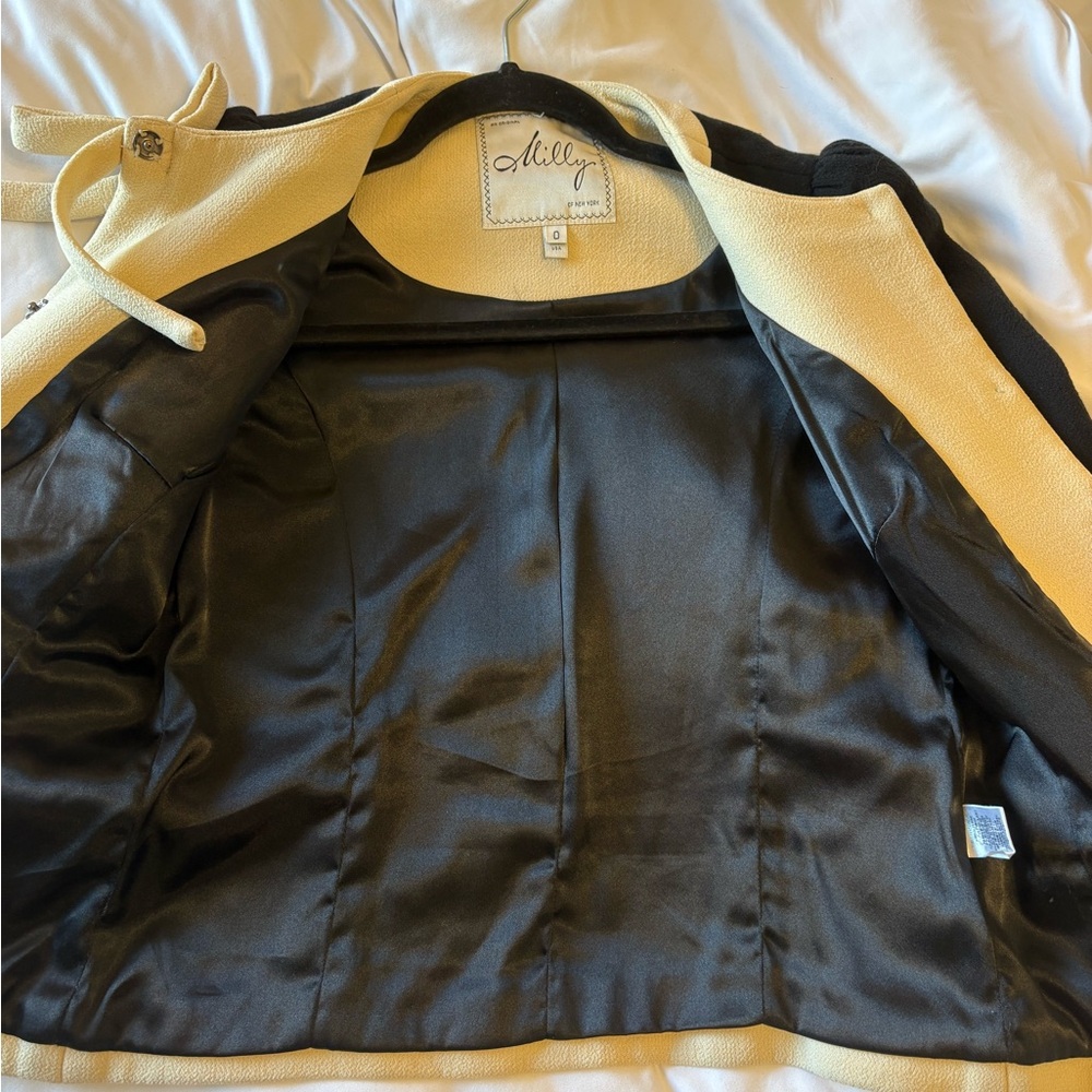 Milly New York Black and Cream Bow Blazer - Picture 4 of 6